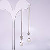 Сережки пусети довгі асиметричні серія 925 Морські s-8мм L-107-135мм, фото 2