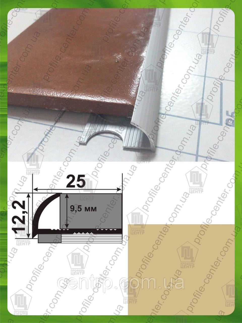 Наружный алюминиевый угол для плитки до 9 мм L-2,7м НАП 10 Капучино (Бежевый) - фото 2 - id-p937371311
