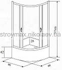 Душова кабіна SANTEH 9021R (90*90*195 см) піддон 40 см хром/ROLA, фото 4