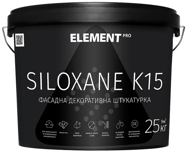 Element PRO Siloxane K15 силоксанова декоративна фасадна штукатурка (25 кг)