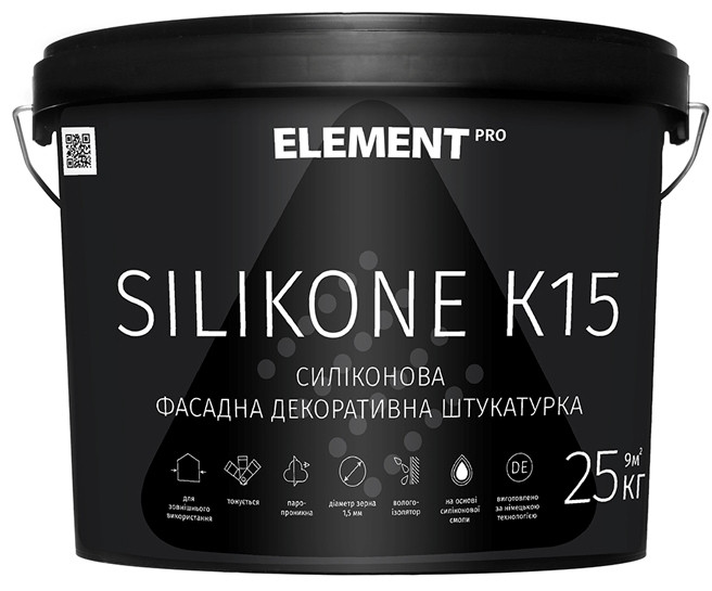 Element PRO Silikone K15 силіконова декоративна фасадна штукатурка (25 кг)