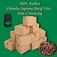 Кофе зерновой Arabica Colombia Supremo Decaf (без кофеина) 18scr 100г. (24 шт/ящ)