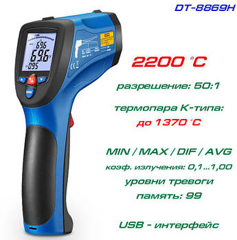 DT8869H високотемпературний пірометр, до 2200 °C