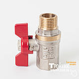 Кран кульовий 3/4" ЗВ з червоним метеликом, проточка AMG, фото 2