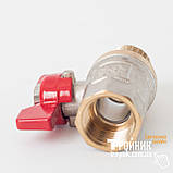 Кран кульовий 3/4" ЗВ з червоним метеликом, проточка AMG, фото 3