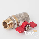 Кран кульовий 3/4" ЗВ з червоним метеликом, проточка AMG, фото 4