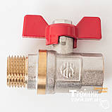 Кран кульовий 3/4" ЗВ з червоним метеликом, проточка AMG, фото 5