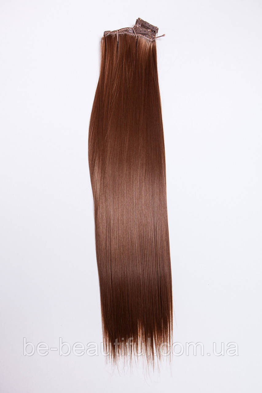 Накладне волосся на шпильках термоволосся з 8 пасм 47 см колір каштан