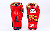 Боксерские перчатки TWINS MA-5436-R кожа 12-OZ (унций) цвет красный
