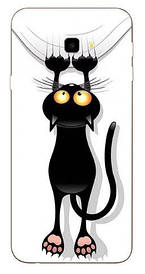 Силіконовий чохол для Samsung Galaxy J4 Plus 2018 з малюнком чорний кіт