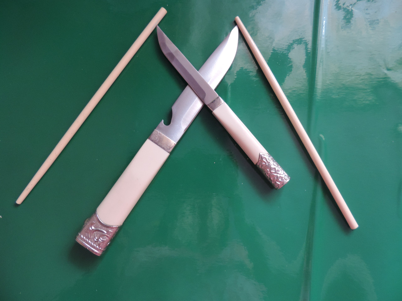 Набор ножей с палочками для еды. Сервировка восточной кухни. - фото 8 - id-p89190009