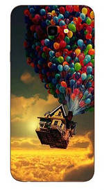 Оригінальний Бампер силіконовий для Samsung Galaxy J4 Plus 2018 з картинкою будинок на кулях