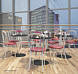 Стілець Tulpan (Тюльпан) chrome шкірзам V-27 (червоний), фото 4