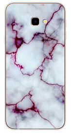 Оригінальний Бампер силіконовий для Samsung Galaxy J4 Plus 2018 з картинкою мармур біло-рожевий