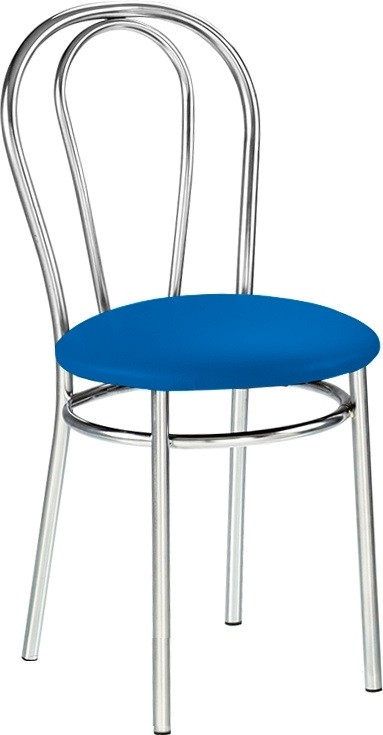 Стілець Tulpan (Тюльпан) chrome шкірзам V-15 (синій), фото 1