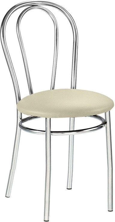 Стілець Tulipan (Тюльпан) chrome шкірзам V-18 (бежевий), фото 1