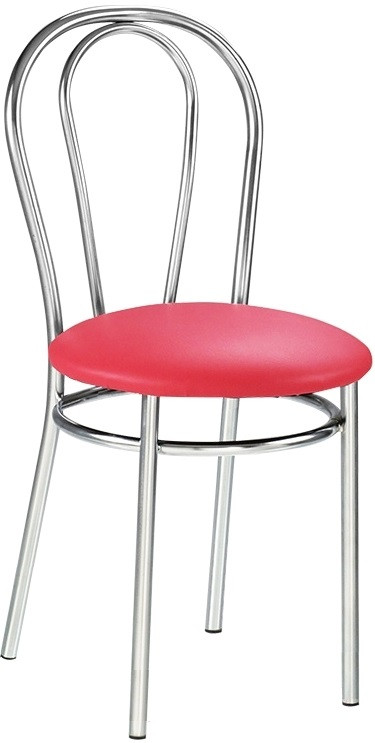 Стілець Tulpan (Тюльпан) chrome шкірзам V-27 (червоний), фото 1