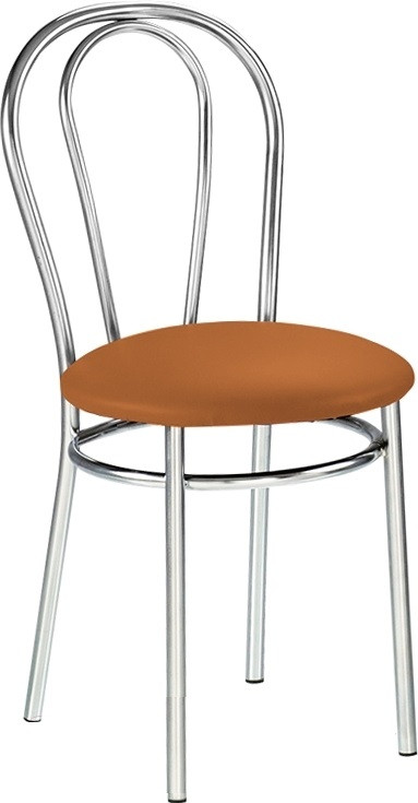 Стілець Tulipan (Тюльпан) chrome шкірзам V-49 (світло-коричневий), фото 1