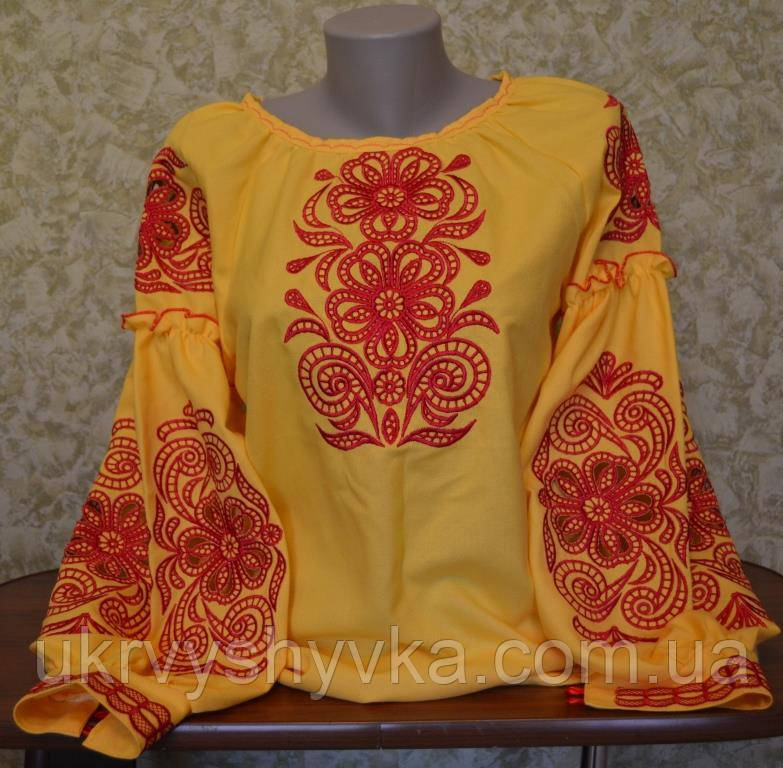 Вишиванка рішельє "Грація" жовта