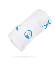 Набір пелюшок Matcstick Monkey зі 100% органічної бавовни Muslin 120х120 см блакитні 2 шт (MM-LOCS-002), фото 5