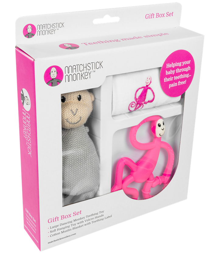 Набір Matcstick Monkey Pink пелюшка-прорізувач іграшка (MM-TGP-003)
