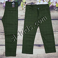 Яркие штаны,джинсы в клетку для мальчика 8-12 лет(хаки) розн пр.Турция