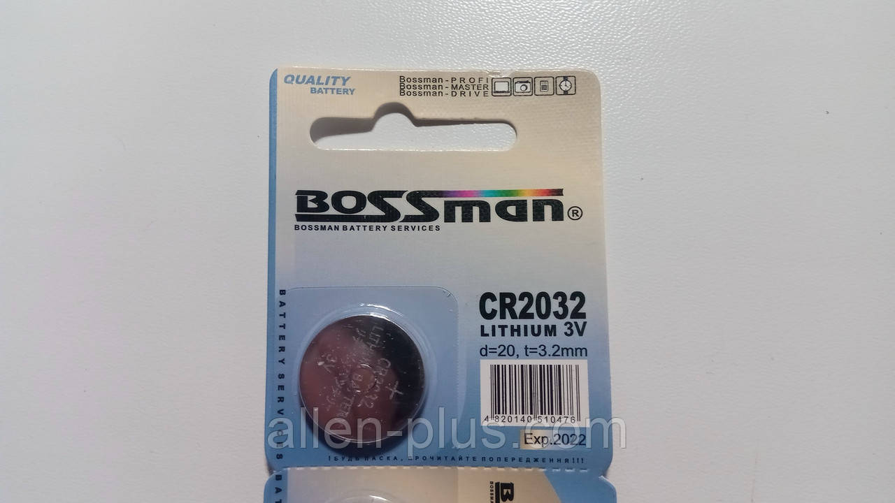 Батарейка літієва Bossman CR2032, 3V