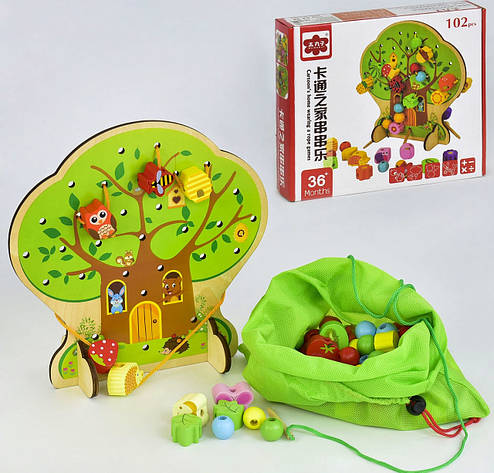 Дерев'яна гра Шнурівка Дерево, фото 1