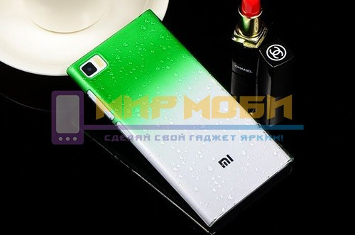 Чохол-бампер пластик Краплі Дощу XIAOMI MI3 M3 Зелений