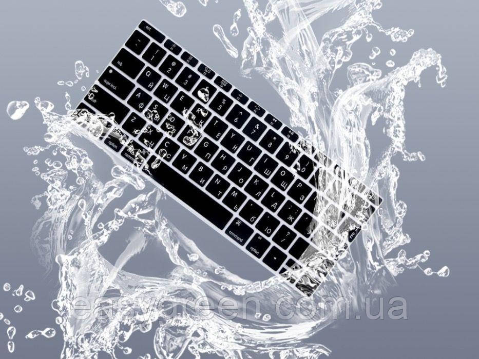 Apple MacBook Air 11" Накладка Захист силікон RU/EN клавіша ENTER горизонт. розкладка USA чорний