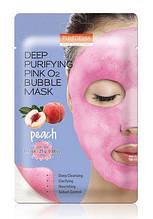 Киснева тканинна маска PUREDERM Deep Purifying Pink O2 Bubble Mask Peach