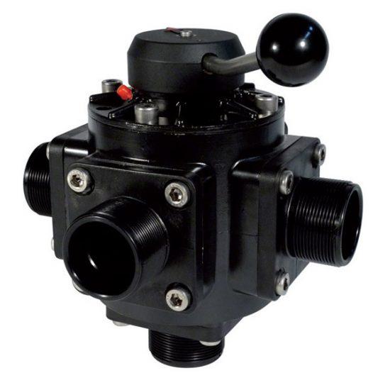 Кран шаровий 3-хід. 2" Polmac, VTDC0100 (алюм. корпус)