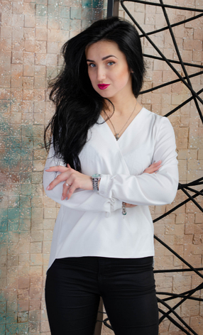 Блуза жіноча легка з креп софту в молочному кольорі розміри 44, 46, 48, 50, фото 2