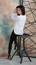 Блуза жіноча легка з креп софту в молочному кольорі розміри 44, 46, 48, 50, фото 4