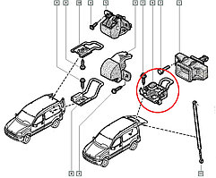 Скоба задньої двері (ляди) на Рено Кенго 1997-2008 RENAULT (Оригінал) 7700303209