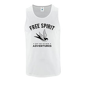 Стильна спортивна майка чоловіча 100% бавовна "Free Spirit", фото 2