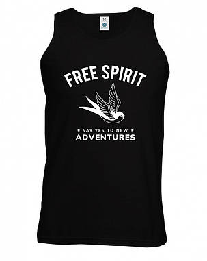 Стильна спортивна майка чоловіча 100% бавовна "Free Spirit", фото 2