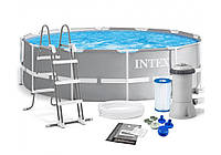 Каркасный бассейн Intex 26716, 366 x 99 см PRISM FRAME POOL, фильтр насос и лестница