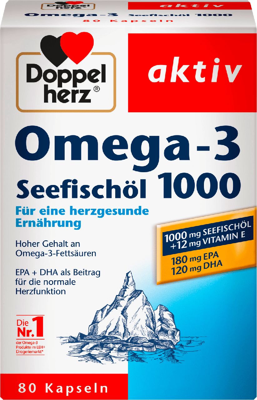 Біологічно активна добавка Doppelherz aktiv Omega-3 Seefischöl 1000, 80 шт.
