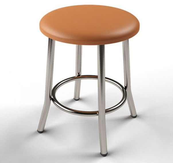 Табурет Teddy (Тедді) chrome шкірзам V-49 (світло-коричневий), фото 1