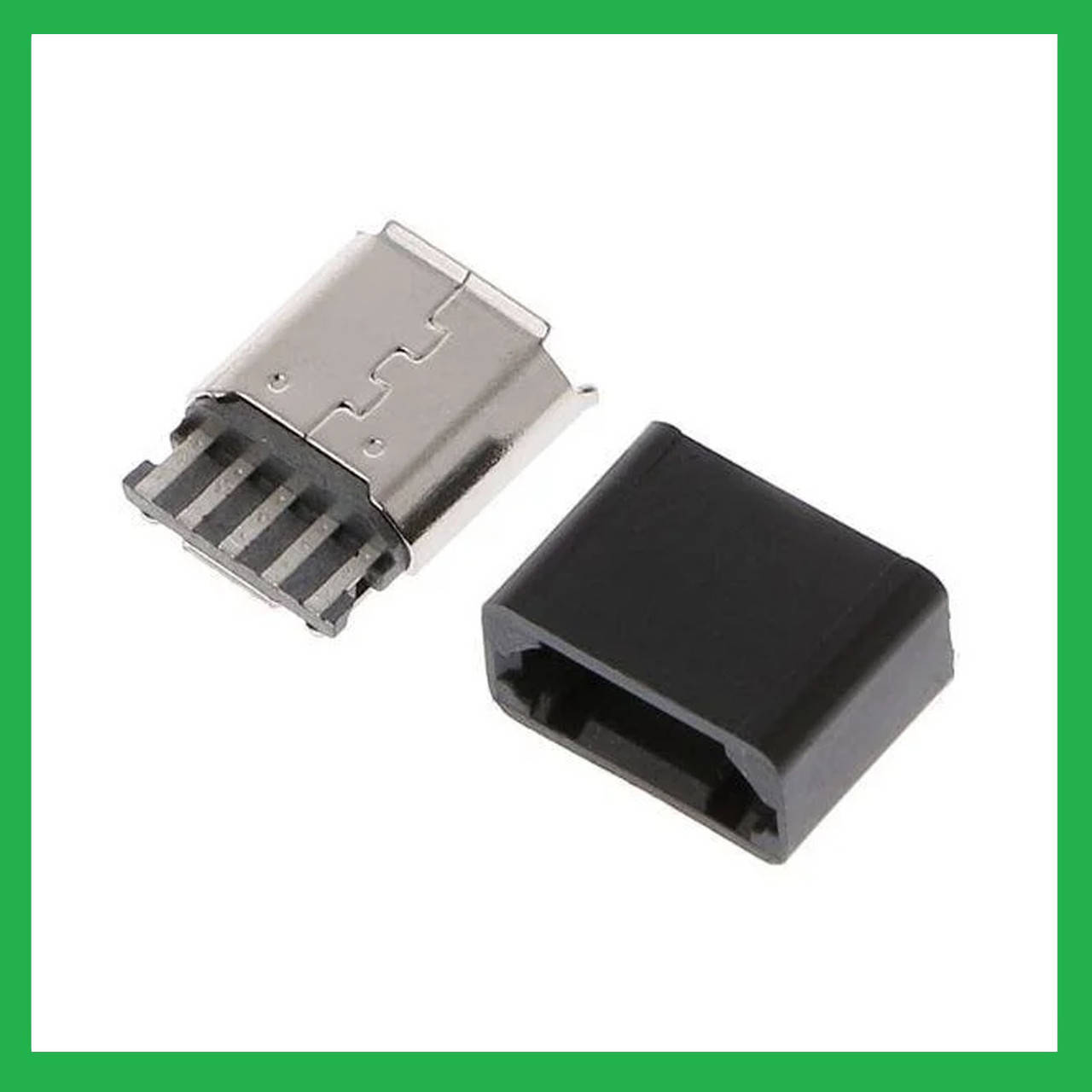 

Коннектор, гнездо micro-USB, 5 pin, разборный, мама, черный