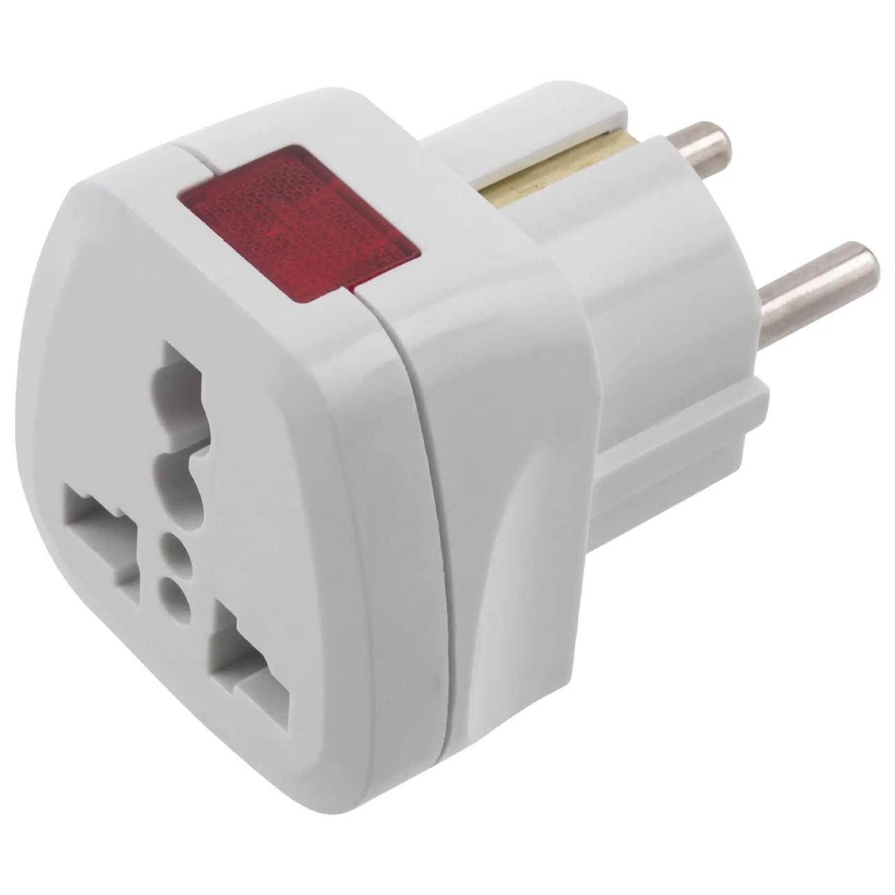 

Переходник - адаптер Lemanso с индикатором белый / LMA036