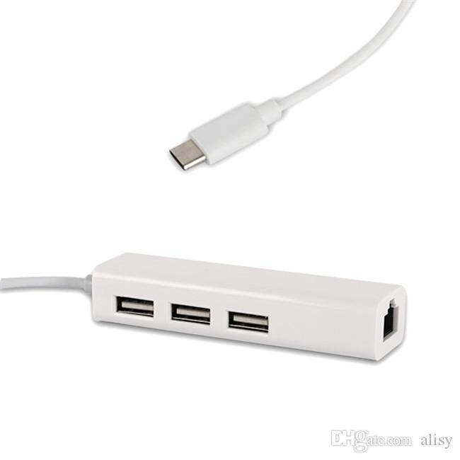 

Type C Hub — Type C To (3 USB 2.0 & RG45)