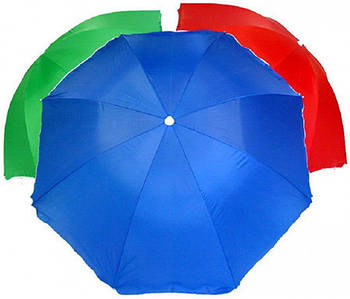 Пляжна парасолька 1,8 м, забарвлення однотонна, система ромашка