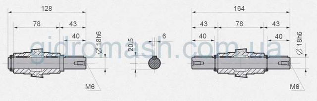 Размеры валов NMRV-040