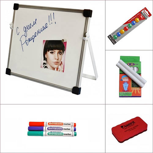 Детская доска для рисования для маркера и мела 30х40 см. Аксессуары в ...