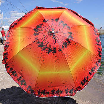 Пляжна парасолька 2 м, забарвлення "Пальма" різні кольори, пластикові спиці + вітровий клапан