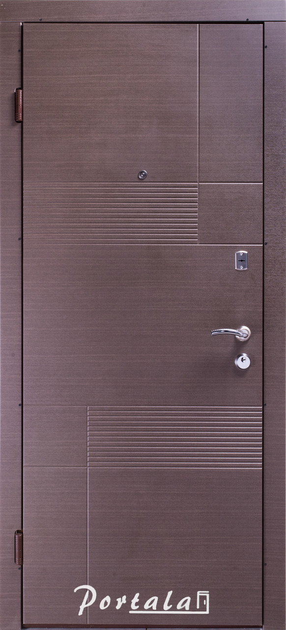 Двері квартирні, серія Елегант, модель Каліфорнія, гнутий профіль, 2 контури ущільнення, 2 замки