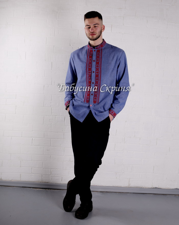 Заготовка вишиванки БС-110-2ч бежево-сірий