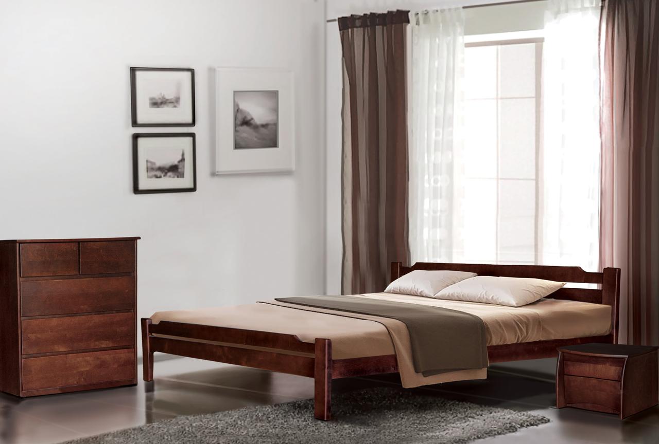 Ліжко полуторне Ольга 120-200 см вільха (каштан), фото 1